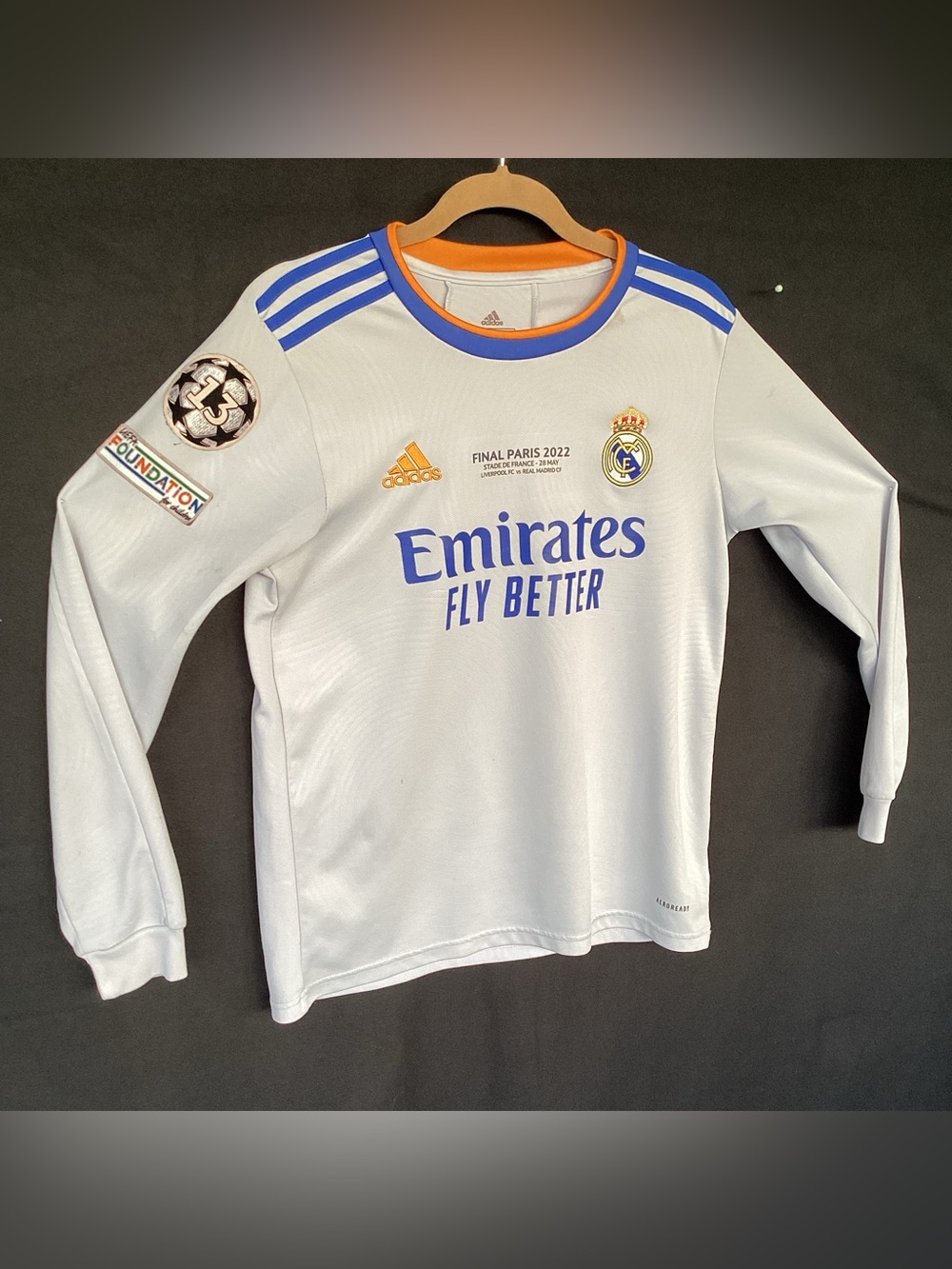 Adidas Real Madrid 2021/2022 Long Sleeve Home Jersey Vini Jr 20 Heat Rdy